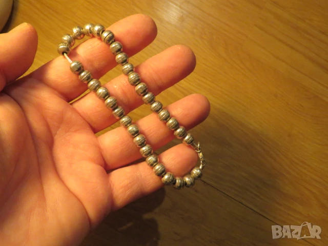 Старинна османска сребърна  броеница  молитвена броеница с 33 мъниста сребро турска броеница, снимка 4 - Антикварни и старинни предмети - 50678233