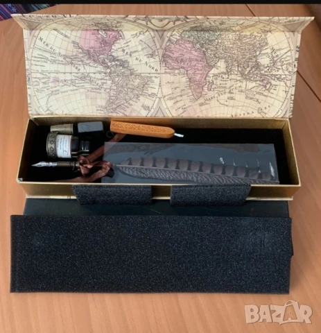 Ретро КАЛИГРАФСКИ комплект* Писалка с перо и мастило* Оригинална опаковка, снимка 4 - Антикварни и старинни предмети - 50493898