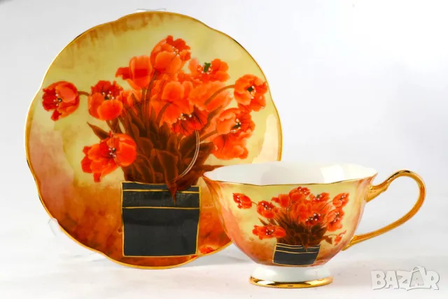 Комплект за кафе от костен порцелан, снимка 6 - Сервизи - 42062069