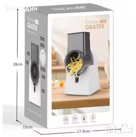 Мултифункционална електрическа резачка-ренде за зеленчуци, снимка 9 - Други - 52472508