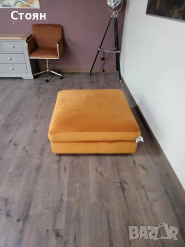 Голяма оранжева табуретка от плат, снимка 7 - Дивани и мека мебел - 52010761