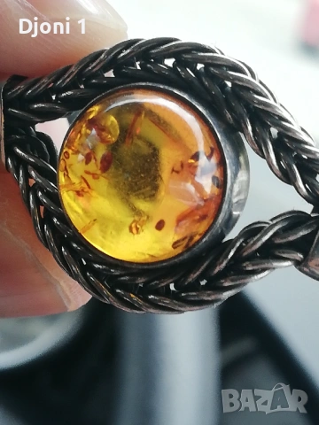 Винтидж сребърна гривна с кехлибар , снимка 13 - Антикварни и старинни предмети - 53607115