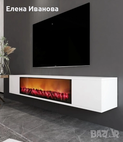 Декоративна камина заедно с шкаф 