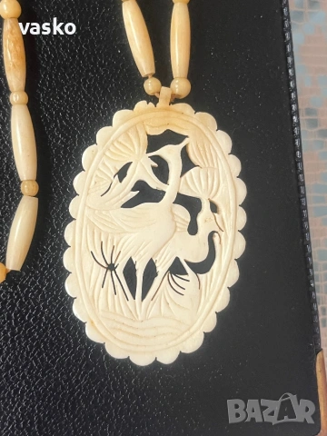 Стар гердан слонова кост, снимка 2 - Колиета, медальони, синджири - 53141577