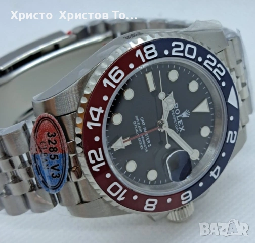 Cloning!!!Мъжки механичен луксозен часовник Rolex GMT-Master II Pepsi,Swiss Copy ETA,, снимка 2 - Мъжки - 53663115