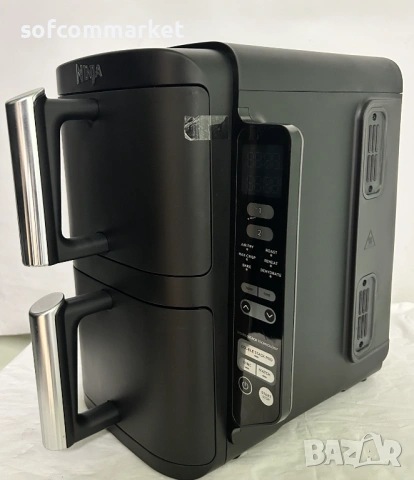 НОВ Ninja Double Stack SL300EU – Вертикален Air Fryer (7.6L) + 6 м. Гаранция, снимка 5 - Фритюрници - 54056669