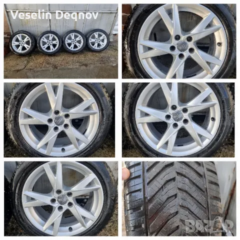 Оригинални джанти Audi 17 цола 5x112 с гуми, снимка 6 - Гуми и джанти - 50212265