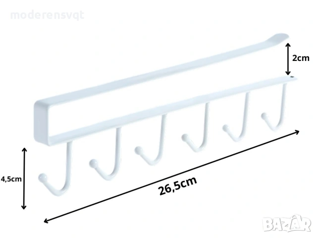 Кухненска закачалка за шкаф с 6 куки, снимка 4 - Органайзери - 53903911