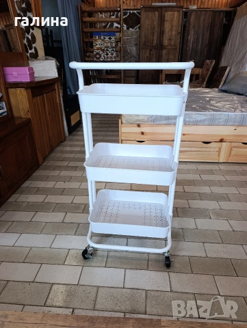 ,Практична триетажна количка с метални колела и стопери, снимка 11 - Други - 54223083
