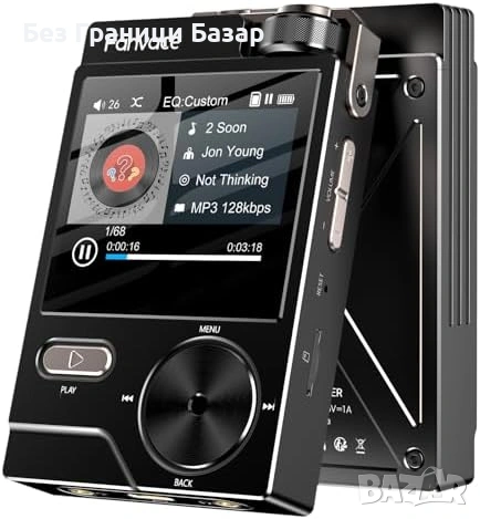 Нов Портативен HiFi MP3 Плейър Lossless DSD 64GB 24bit/192kHz DAC Черен