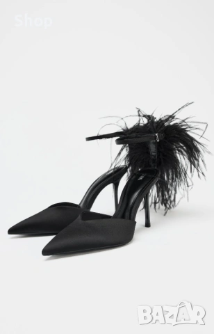 👡 Сатенени обувки на ток на Zara 👛, снимка 2 - Дамски обувки на ток - 53772997