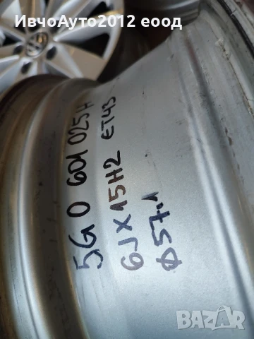 Алуминиеви джанти 15  vw golf 5.6.7 Фолксваген голф , снимка 6 - Гуми и джанти - 50663438