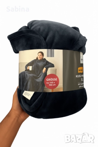 Плюшено одеяло с ръкави XXL – 145 х 195 см, снимка 2 - Олекотени завивки и одеяла - 50425759