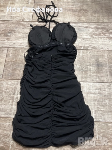 Wow нова къса черна елегантна коктейлна официална парти рокля 3 Д рози цветя .  ., снимка 3 - Рокли - 51645114