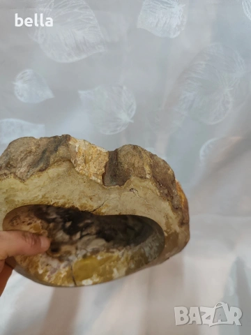 Антикварен съд от вкаменено дърво Материал: Естествен фосил 2 кг, снимка 4 - Антикварни и старинни предмети - 53590893