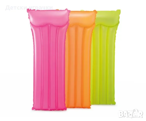 Надуваем дюшек Intex Neon Frost Air, 183×76 см, PVC, неонови цветове, снимка 1