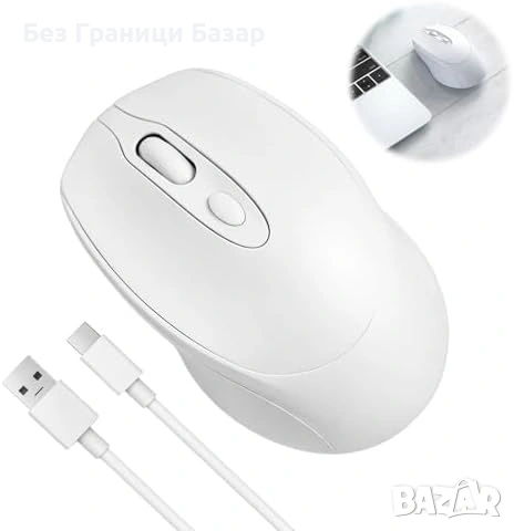 Нова тиха Презареждаема оптична мишка Bluetooth 2.4GHz за лаптоп PC