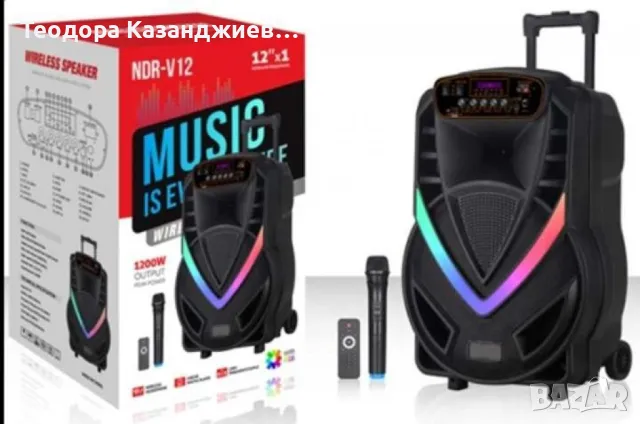 не Караоке тонколона 12" NDR-V12, снимка 4 - Караоке - 47301860