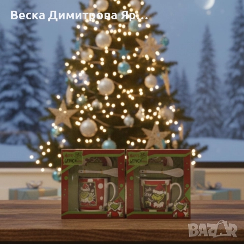 Коледен подаръчен комплект Merry Grinchmas – идеален подарък за добро настроение, снимка 6 - Декорация за дома - 52587237
