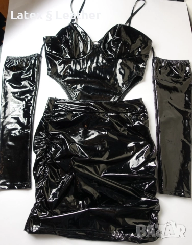 Лачено боди с пришити ръкави 80В размер (М), снимка 10 - Корсети, бюстиета, топове - 52190700