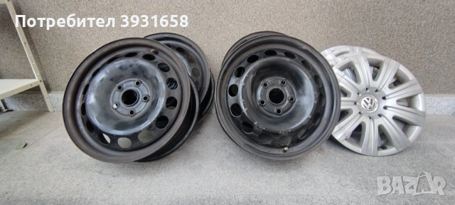 Железни джанти за VAG групата плюс 4 оригинални таса, снимка 2 - Гуми и джанти - 54159483
