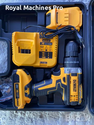 Акумулаторен ударен винтоверт DeWalt Pro 24V с 2 батерии 5Ah Девалт     , снимка 5 - Винтоверти - 46295074