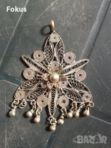 Красив накит висулка филигран, снимка 4 - Антикварни и старинни предмети - 53281158
