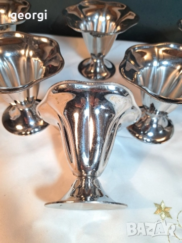 луксозни италиански чаши за десерт / сладолед от неръждаема стомана ILSA INOX 18/10 29/4, снимка 4 - Чаши - 52443833