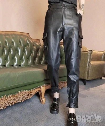 кожен карго панталон