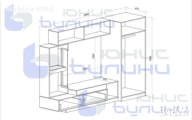 Секция FORTI с LED осветление, снимка 4 - Секции и витрини - 50780672