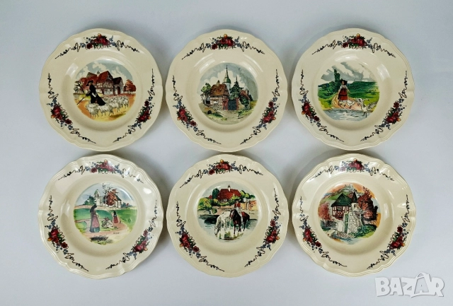 Стар сервиз за хранене - Sarreguemines, Франция, снимка 7 - Сервизи - 52146978