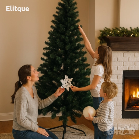 Коледна елха с естествен вид и лесен монтаж - 180см, снимка 4 - Други стоки за дома - 52449110