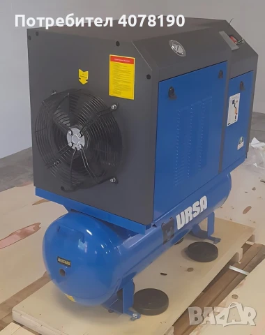 Винтов компресор 7,5kW, бутилка 120L, дебит 1100L / 10BAR, снимка 2 - Компресори - 47760051