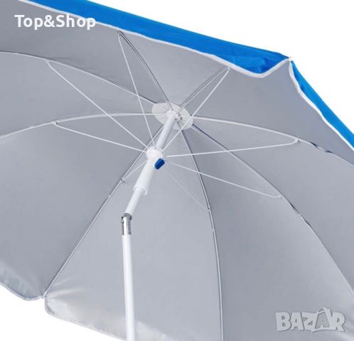 Плажен чадър с метална основа и чупещо се рамо Muhler, снимка 4 - Други - 46449812