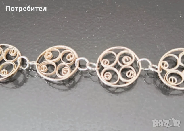 Сребърна гривна, снимка 2 - Гривни - 51301285