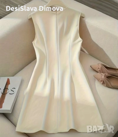 Рокля в цвят шампанско, снимка 2 - Рокли - 53746580