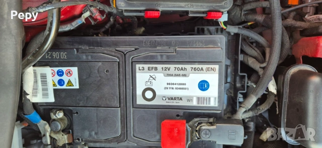 Акумулатор оригинален на Peugeot/Citroen EFB 12V 70Ah 760A, снимка 2 - Части - 54298479