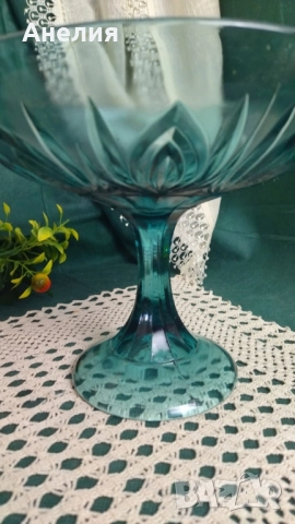 Фруктиера с цвят петрол , снимка 2 - Чинии - 51515597