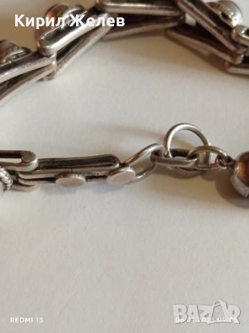 Сребърна гривна с ОНИКС ръчна занаятчийска изработка уникална 34313, снимка 5 - Гривни - 53002389