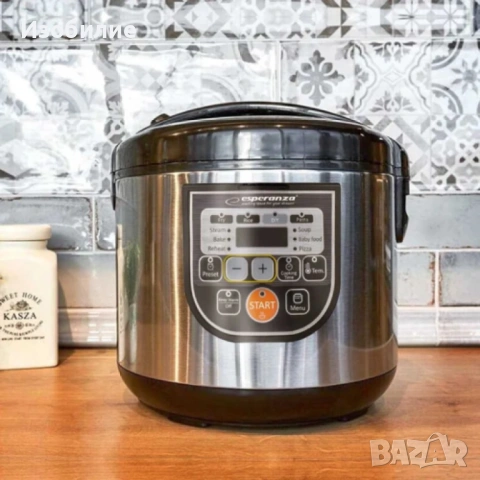 Мултикукър Esperanza, 860W, 5 литра, 11 Програми, Инокс, 2 ГОДИНИ ГАРАНЦИЯ, снимка 2 - Мултикукъри - 53029274