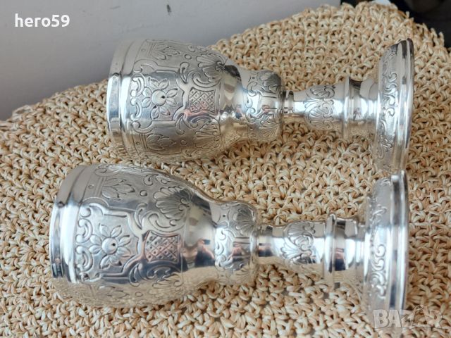 Сребърни чаши за вино,шампанско и коктейли/сребро 800/, снимка 9 - Чаши - 46240436