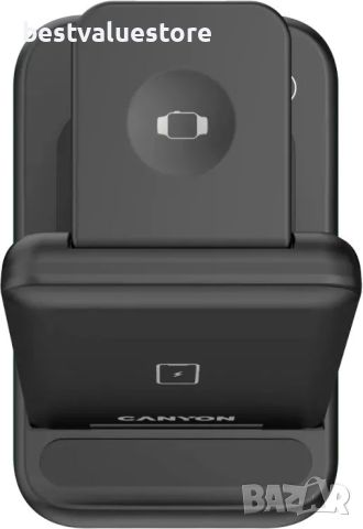 Безжично Зарядно Canyon За Apple Iphone Apple Airpods Apple Watch Черно, снимка 4 - Друга електроника - 45367083