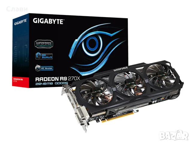 Видео карта GIGABYTE AMD RADEON R9 270X OC WINDFORCE 2GB/256 BIT GDDR5