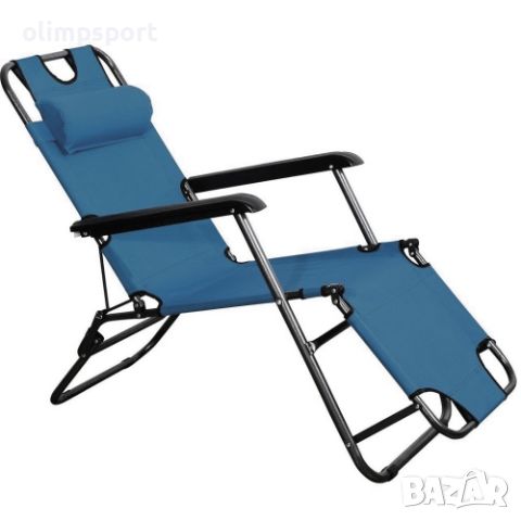 Сгъваем стол шезлонг - разгъва се до походно легло с дължина 178 см, с възглавничка за главата