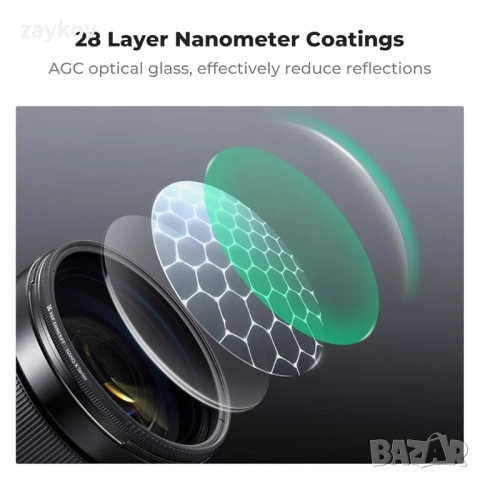 K&F CONCEPT 82 мм True Color Ultra-Low Reflection CPL поляризационен кръгъл поляризационен филтър, снимка 2 - Други инструменти - 51990427