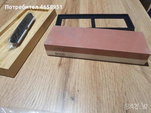 Камък (брус) за заточване, двулицев, нов с грит #3000 на #8000.