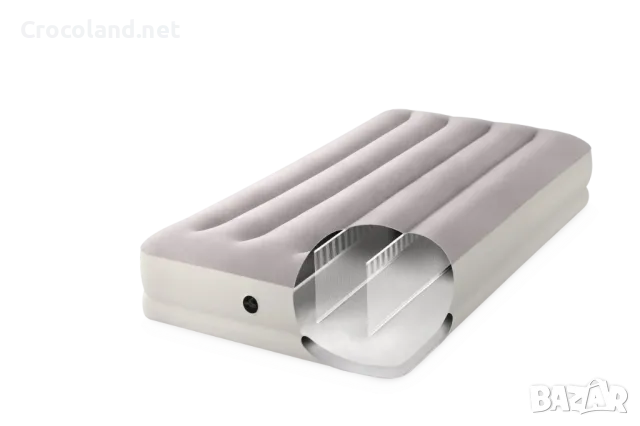 Надуваем матрак Intex Twin Dura-Beam Prestige Mid-rise Airbed USB150, 99 x 191 x 30 см светло сив