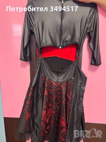 Черно с червено рокля, снимка 4 - Рокли - 45150420