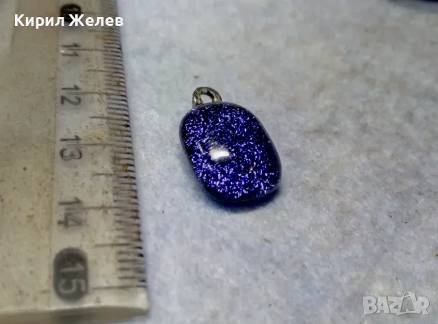 ВИНТИДЖ АРТ ПЕНДАНТ ЦВЕТНО СТЪКЛО с ПОСРЕБРЕН ДЪРЖАЧ от БЛАГОРОДНА СТОМАНА 42827, снимка 9 - Колиета, медальони, синджири - 49757662