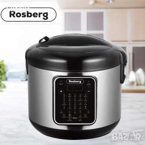 Мултикукър с 31 програми Rosberg, 780W, 5L, Незалепващо покритие, Инокс 2 ГОДИНИ ГАРАНЦИЯ, снимка 3 - Други - 52894883